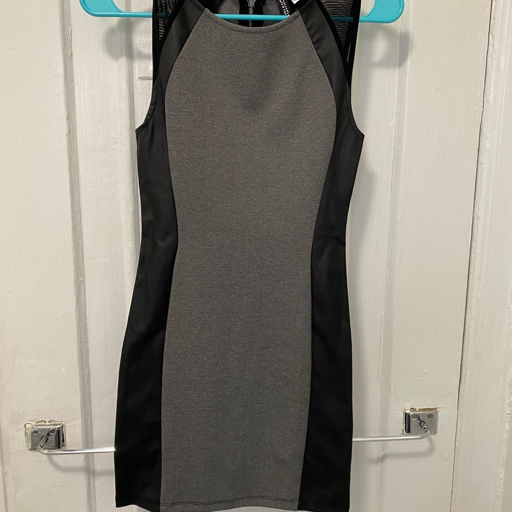 Black and gray body con dress